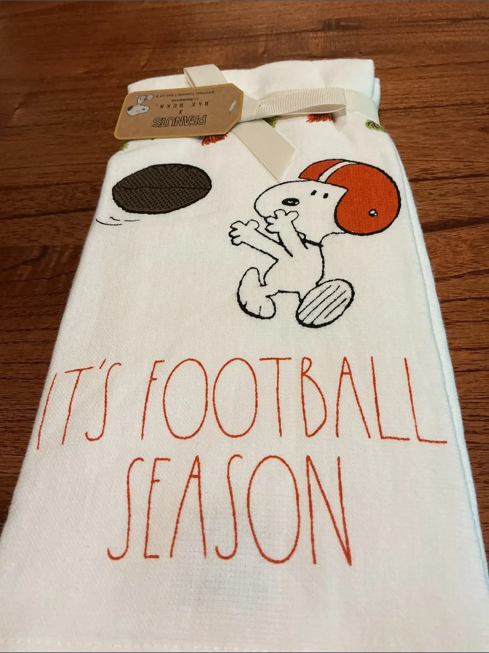 Peanuts x Rae Dunn Football Themed Kitchen Towels - Set of 2